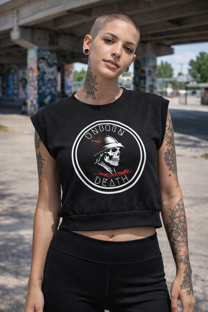 UnbornDeath Logo Crop Top Sweat Shirt