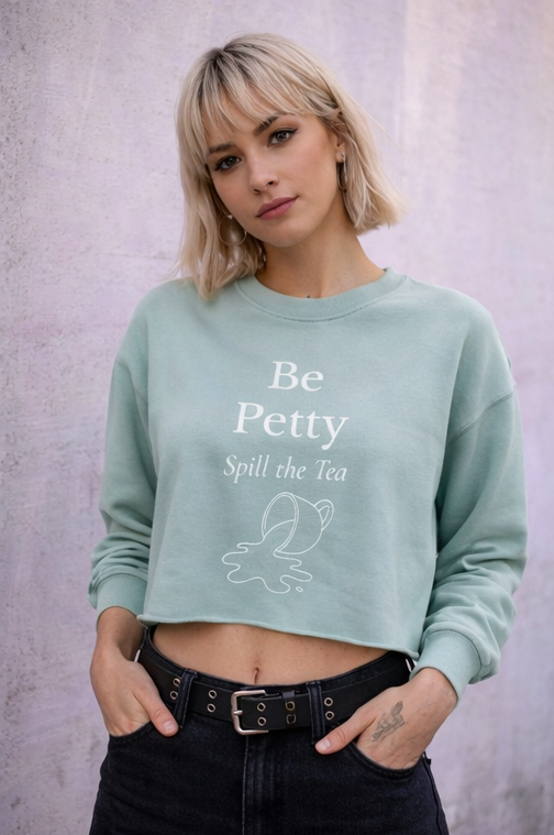 Be Petty Long Sleeve Crop Top