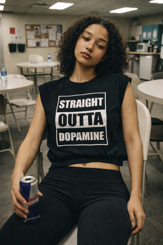 Straight Outta Dopamine Crop Top Sweat Shirt