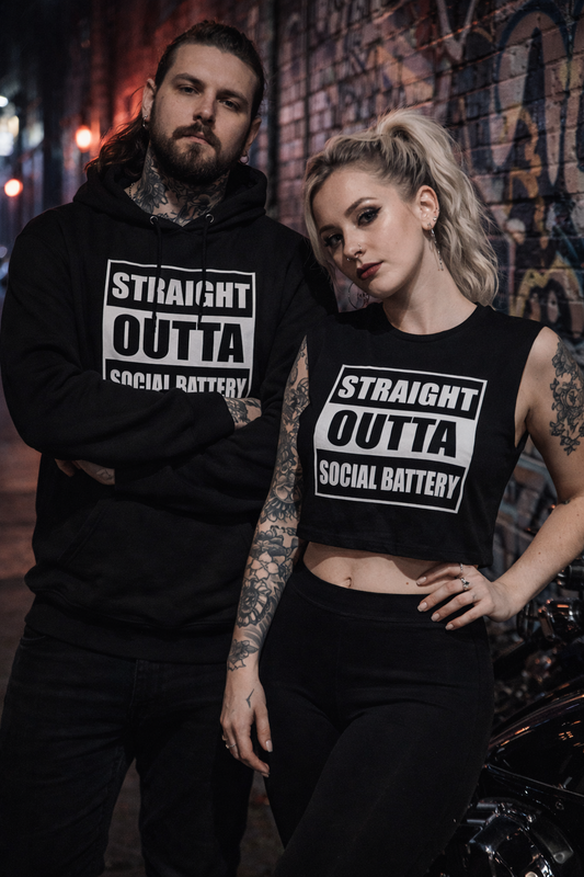 Straight Outta Social Battery His and Hers Bundle Set