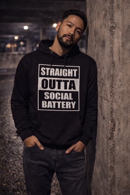 Straight Outta Social Battery Hoodie