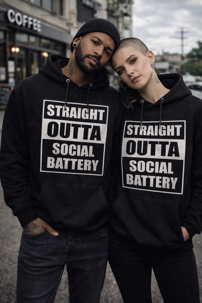 Straight Outta Social Battery Hoodie