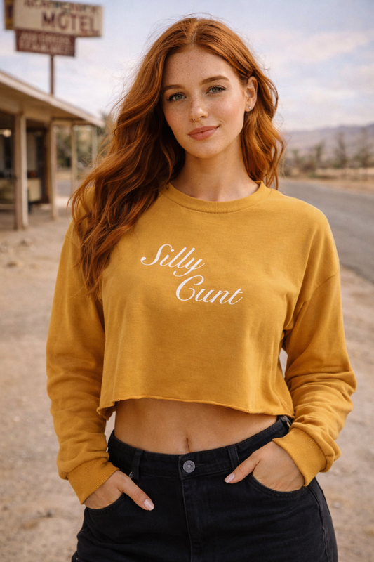 Silly Cunt Long Sleeve Crop Top