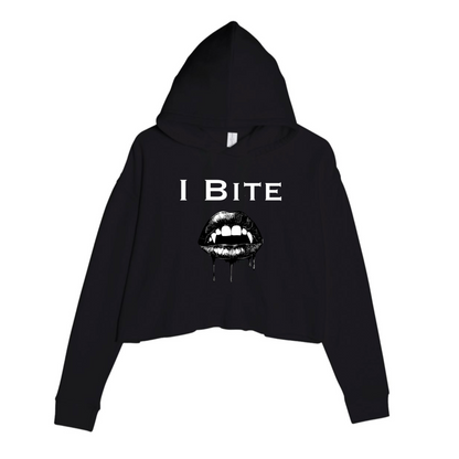 I Bite Crop Top Hoodie